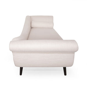 English Elm Chaise Lounge Upholstered Accent Piece Tailored Silhouette for Living Room or Bedroom Beige N776P396744F