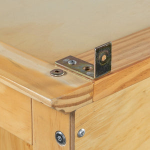 English Elm Topmax Solid Pine Pantry Cabinet with Glass Doors Four Drawers Farmhouse Storage Natural SP000086AAA