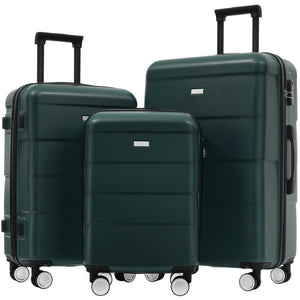 English Elm Hardshell 3 Piece Luggage Set Abs Spinner Suitcase with Tsa Lock Telescoping Handle Dark Green N732P308497M