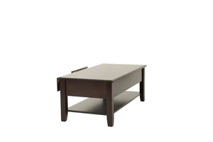 English Elm Classic Modern wooden coffee table with Ogumi veneer top, drawers & lower shelf for stylish storage Antique Black,Espresso 28 L x 10 W x 51 H B011P395606