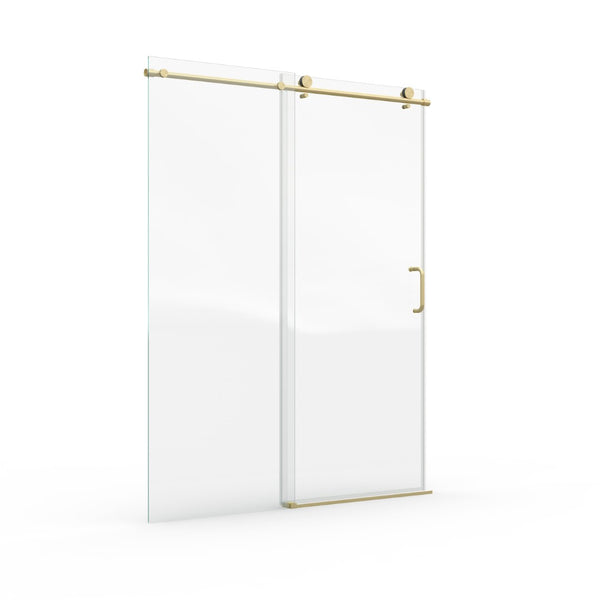 English Elm All-in-one Brushed Gold Shower Door Hardware Kit for Modern Frameless Enclosures W1920P416264