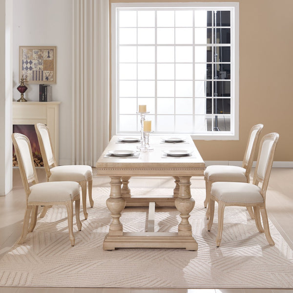 English Elm French Country Dining Chairs Set Of 2 - Stylish Upholstered Design, Fan-Back Comfort For Any Space W3426P324536