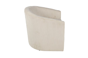 English Elm Beige Corduroy Swivel Accent Chair with U-Backrest, 360° Rotation, Plush Cushion, Compact Modern Design B011P370421