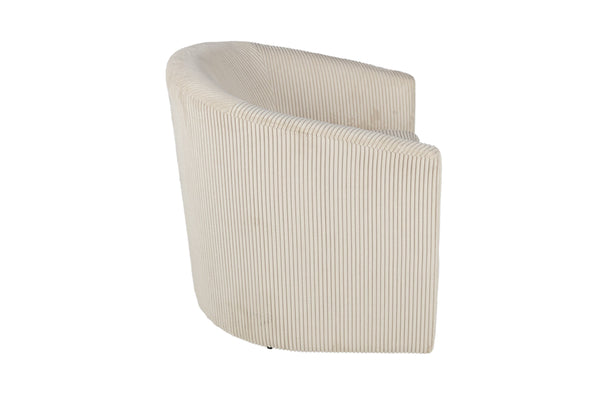 English Elm Beige Corduroy Swivel Accent Chair with U-Backrest, 360° Rotation, Plush Cushion, Compact Modern Design B011P370421