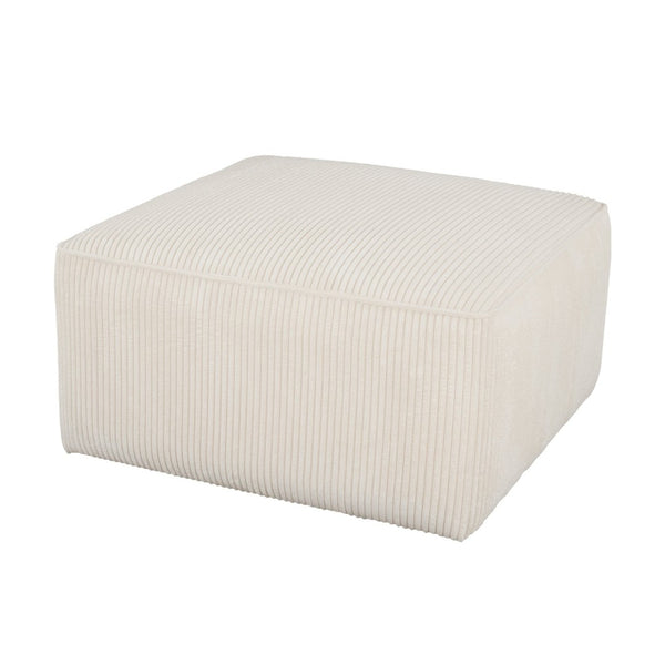 English Elm Upholstered Corduroy Square Ottoman Plywood Frame Sectional Footrest for Living Room Beige N757P414087I