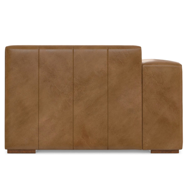 English Elm Rex Left Chaise Sofa Module In Caramel Brown Leather - Modern, Flexible, And Stylish Seating Solution B136P199266-GIGA