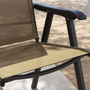 English Elm Outsunny 4 Piece Folding Mesh Sling Outdoor Dining Chair Set with Steel Frame W2225P174112