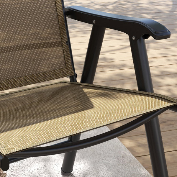 English Elm Outsunny 4 Piece Folding Mesh Sling Outdoor Dining Chair Set with Steel Frame W2225P174112