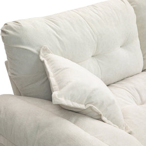 English Elm 84" Chenille Sofa Loveseat with Memory Foam & Pocket Springs, Plush Dual-Layer Comfort, Sturdy Frame Beige W676S00011