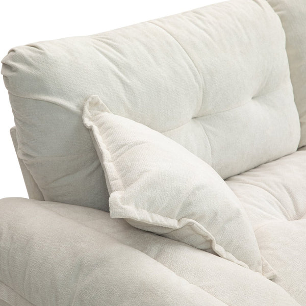 English Elm 84" Chenille Sofa Loveseat with Memory Foam & Pocket Springs, Plush Dual-Layer Comfort, Sturdy Frame Beige W676S00011