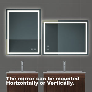 English Elm 36X28 Inch Bathroom Led Vanity Mirror – Dimmable, Anti-Fog, Adjustable Color Temp & Waterproof Design W1992P210830