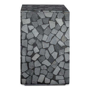English Elm Kiri Outdoor Accent Table Handcrafted Concrete Marble Plinth for Patio or Terrace B2769P498426