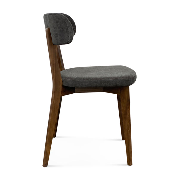 English Elm Modern Modern Midcentury Walnut Dining Chair with Charcoal Grey Fabric Upholstery, Solid Wood Comfort Design B353P380272