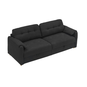 English Elm 79.50" Teddy Cotton-Linen Sofa With Sleek Metal Legs - Stylish Three-Seater For Modern Living Spaces W3356S00029