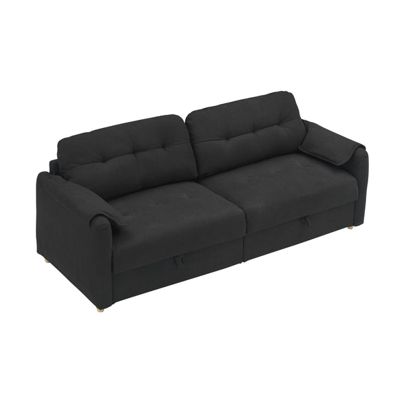 English Elm 79.50" Teddy Cotton-Linen Sofa With Sleek Metal Legs - Stylish Three-Seater For Modern Living Spaces W3356S00029