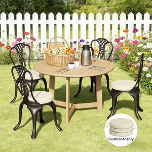 English Elm Soft Round Dining Chair Cushions Set of 4 with Washable Covers and Foam Padding Cream White T3971P443064