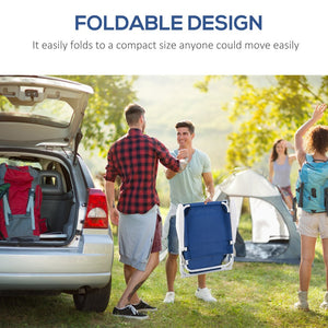 English Elm Outsunny Folding Chaise Lounge Chair - Adjustable 4-Position, Lightweight Metal Frame For Beach & Patio W2225P200778-GIGA