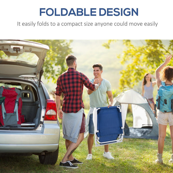 English Elm Outsunny Folding Chaise Lounge Chair - Adjustable 4-Position, Lightweight Metal Frame For Beach & Patio W2225P200778-GIGA