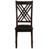 Black & Espresso Cross Back Side Chairs Set - Stylish & Functional Dining Set