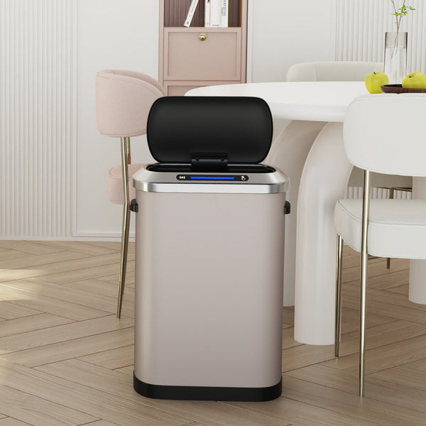 English Elm 50L Smart automatic Trash Can with Silent Slow-Close Lid, Motion Sensor, Durable 0.45mm Steel Body Pink W1550P247966