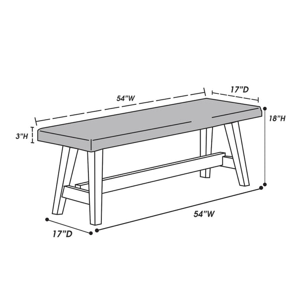 English Elm Contemporary Grey Birch Veneer Dining Bench with Rubberwood Legs for Modern Interiors B011P473687