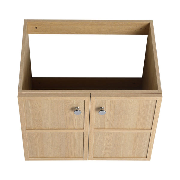 English Elm 24" Wall Vanity Cabinet Oak Finish, Wall-Mounted Floating Design, 2 Soft-Closing Doors, Plywood W1972P265272