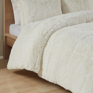 English Elm Twin/Twin Shaggy Long Fur Comforter Mini Set — Plush Faux Fur, Cozy Plush Reverse, Modern Fluffy Texture B03595902