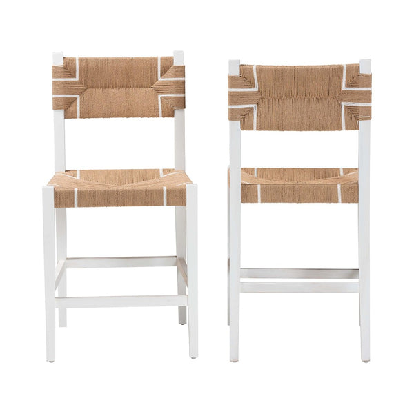 English Elm Modern Seagrass Woven Acacia Wood Dining Chair Set Bohemian Organic Style B2750P467773