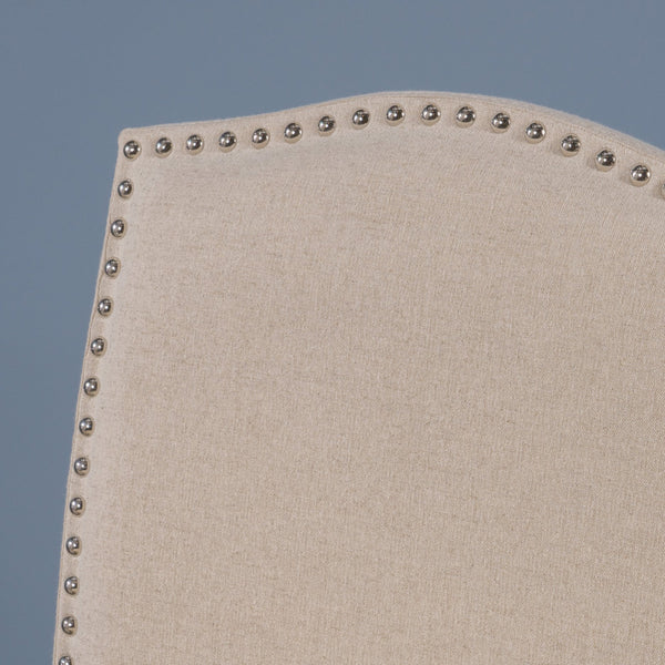 English Elm Christopher Knight Home® - MARKSON Ivory KD Barstool MP2 Set of 2 — Linen Upholstered Back, Nailhead Trim, Solid Wood Frame, Espresso Legs 56694.00IVY