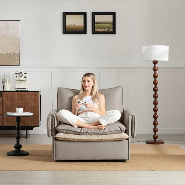 English Elm Modern Oversized Armchair - Stylish Accent Chair With Dual-Sided Upholstery For Living Spaces W2997P294039