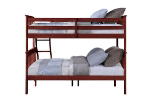 English Elm Marita Cherry Twin/Full Bunk Bed – Durable Pine & MDF, 660lb Capacity, Slat System Included, Right-Ladder B2726S00528