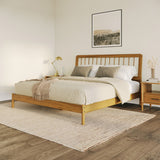 English Elm Walker Edison - Mid-Century Modern Solid Wood King Spindle Bed – Caramel