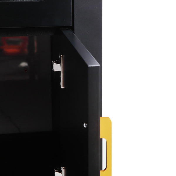 English Elm 48" Matte Black Bathroom Vanity with Ceramic Basin 4 Soft Close Doors and Drawers W3133P281660
