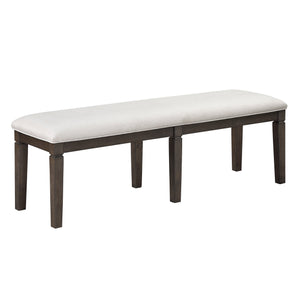 English Elm Classic Dining Bench with Dark Finish Upholstered Seat, Sturdy Wood Frame, Comfortable 250lb Capacity Espresso 60.5 L x 19 W x 7 H B011P348873