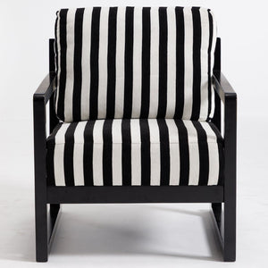 English Elm Mid-century Modern Linen Lounge Chair with Solid Wood Legs for Living Room W1249P479873