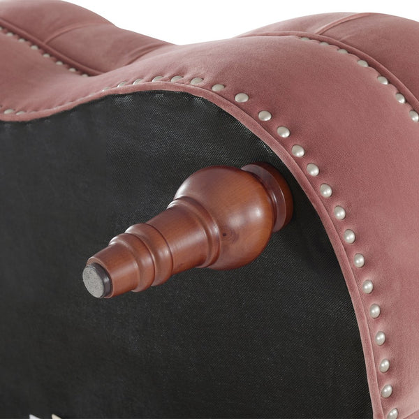 English Elm Jennifer Taylor Home - La La Rosa Victorian Tufted Upholstered Accent Chair in Luxe Velvet with Nailhead Trim and Support Pink B2719P238182