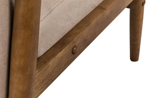 English Elm 25.38'' 25.38" Wide Classic Mid-Century Modern Arm Chair with Solid Wood Arms, Plush Foam & Microfiber Finish Light Camel B2735P271019