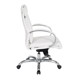 OSP Home Furnishings Deluxe Executive Office Chair with Lumbar Support Faux Leather and Aluminum Base 7251-R101