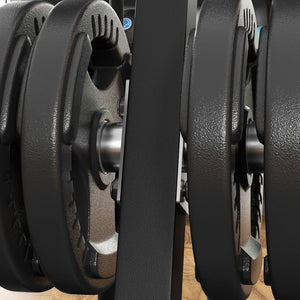 English Elm Soozier Olympic Weight Tree with Six Plate Posts Three Bar Holders Steel Frame Gym Black W2225P217795