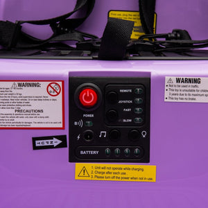 English Elm 12v Kids Ride on Bumper Car with 360 Spin Led Lights Bluetooth and Parental Remote Purple W1578P198507
