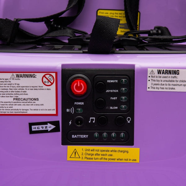 English Elm 12v Kids Ride on Bumper Car with 360 Spin Led Lights Bluetooth and Parental Remote Purple W1578P198507