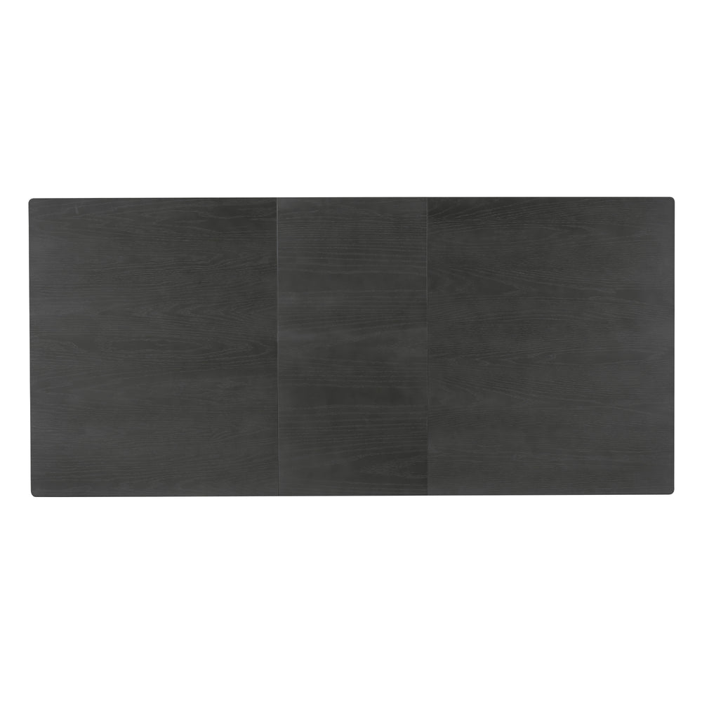 English Elm TOPMAX Rustic 7-Piece Solid Wood Extendable Dining Set with 18" Removable Leaf, 6 Upholstered Chairs, 2 Drawers Dark Gray,White SP000078AAE