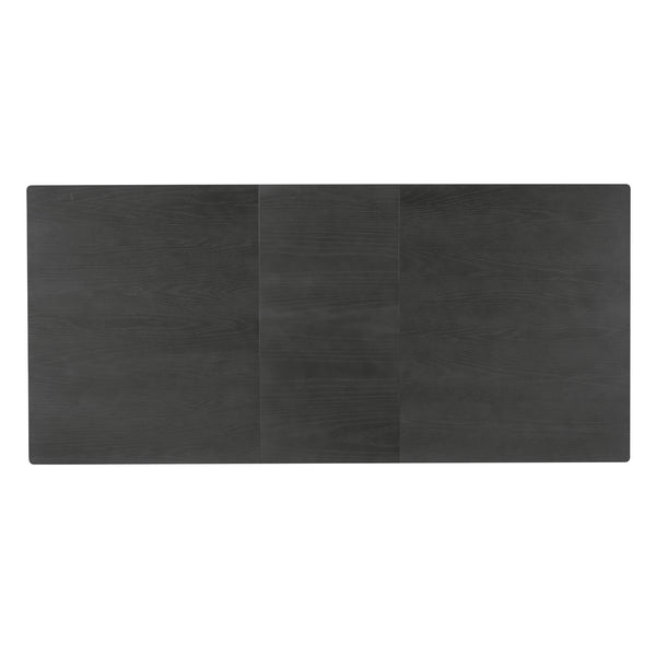 English Elm TOPMAX Rustic 7-Piece Solid Wood Extendable Dining Set with 18" Removable Leaf, 6 Upholstered Chairs, 2 Drawers Dark Gray,White SP000078AAE