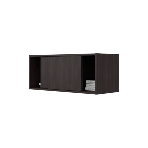 English Elm Bahia Floating Wall Cabinet Natural Oak Finish Modern Scandinavian Shelf Storage Walnut Brown B128P473984