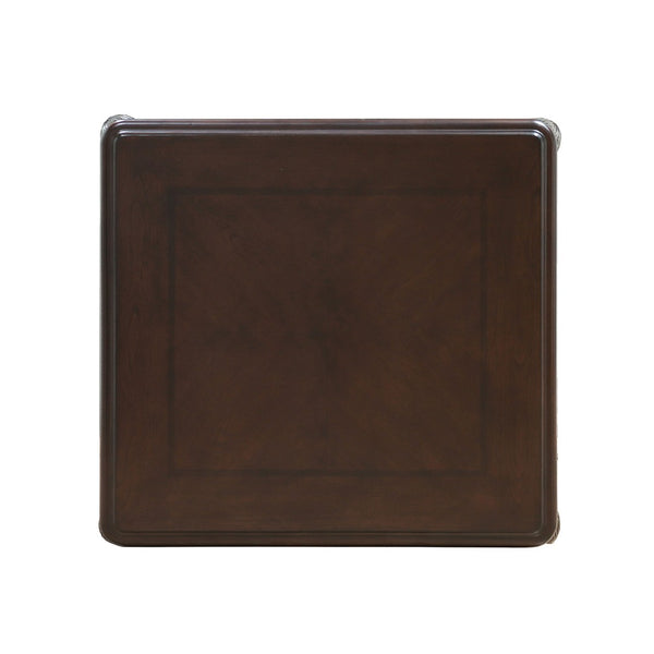 English Elm Traditional End Table - Solid Wood With Elegant Cabriole Legs, Rich Java Finish & Carved Details B2741P361144-GIGA