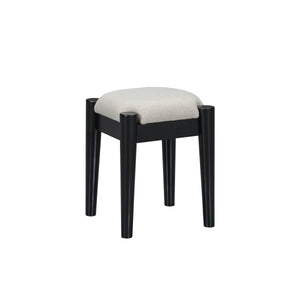 English Elm 39" Retro Bohemian Makeup Vanity Set with Rattan Drawers, USB Charging Port, Cushioned Stool, 4-Drawer Storage Black 44.1 L x 18.75 W x 10.5 H N733P180011B