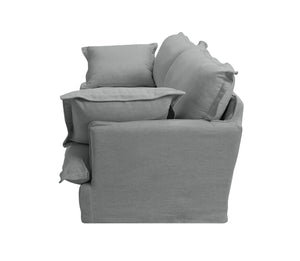 English Elm 87.4'' Modern Comfy Upholstered Sofa Cloud Couch with Deep Seats, Removable Covers, Plush Pillows, Grey W2357P254994