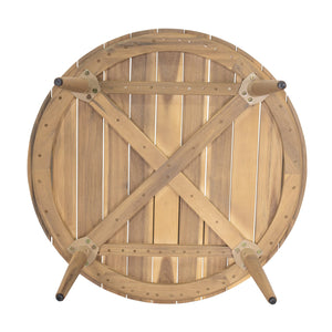 English Elm Christopher Knight Home® - Verona Round Acacia Outdoor Coffee Table — Handcrafted Natural Finish, Weather‑Resistant, 35" Diameter N775P309258A