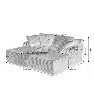 English Elm New-69" Cloud Sectional Deep Seat Plush Fabric L Shape Sofa for Modern Living Room W3975P487909