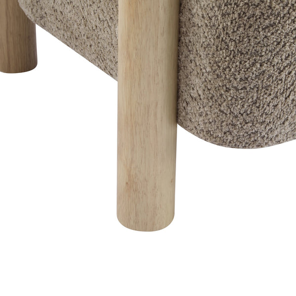 English Elm Christopher Knight Home® - Boucle Plush Bouclé Accent Chair with Rubber Wood Frame, Spring Bag Cushion for Cozy Support Light Camel,Natural Wood 30.75 L x 28.9 W x 19.25 H N776P268327B